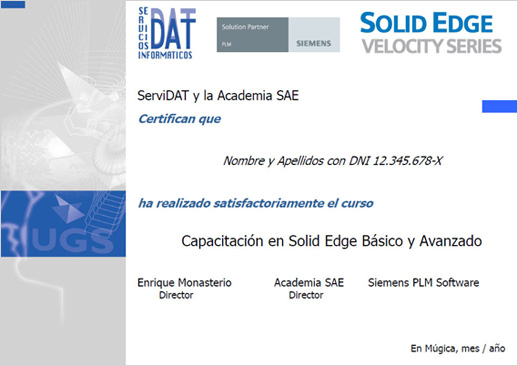 Academia SAE es centro homologado para impartir cursos de Solid Edge